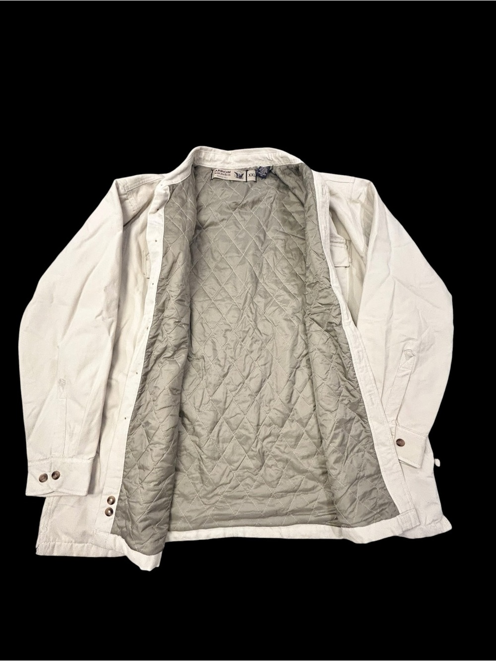 NEW Arrow Jeans Co Heritage Men's Beige Shacket XXL Quilted-Lined Field Chore